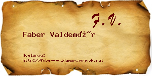 Faber Valdemár névjegykártya